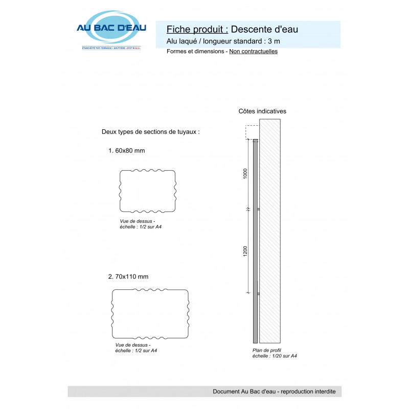 Descente D eau Rectangulaire En 3 M tres Au Bac D eau